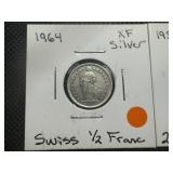 (2) Higher Grade Swiss Coins Incl Silver