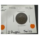(2) Higher Grade Swiss Coins Incl Silver