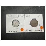 (2) Russian Coins from the 1900s