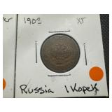 (2) Russian Coins from the 1900s