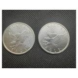(2) .999 Sunshine Mint 1/2 oz Rounds