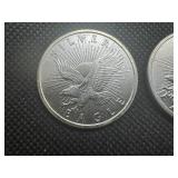 (2) .999 Sunshine Mint 1/2 oz Rounds