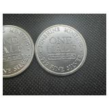 (2) .999 Sunshine Mint 1/2 oz Rounds