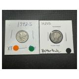Better Date 1925 D & 1942 S Dimes