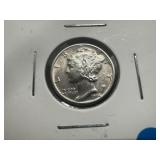 1944 D AU Mercury Dime