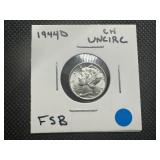 1944 D Choice Uncirculated Mercury Dime - FSB