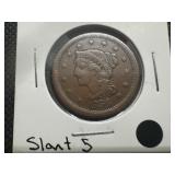 1856 F+ Slant 5 Braided Hair Large Cent