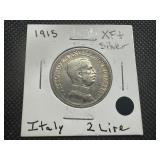 1915 XF+ Silver Italian 2 Lire