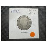 1892 Barber Quarter