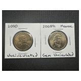 (2) Uncirculated Modern Dollars