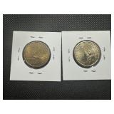(2) Uncirculated Modern Dollars