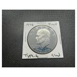 1976 S Type 2 Clad Proof Dollar