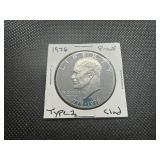 1976 S Type 2 Clad Proof Dollar