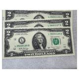 Five Sequential $2 Bills