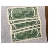 Five Sequential $2 Bills