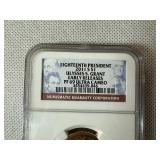 18th President 2011 S $1 Ulysses S. Grant NGC Early Releases PF 69 Ultra Cameo