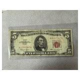 1963 Series Red Seal $5 Bill