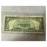 1963 Series Red Seal $5 Bill