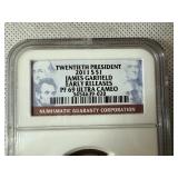 20th President 2011 S $1 James Garfield NGC Early Releases PF69 Ultra Cameo