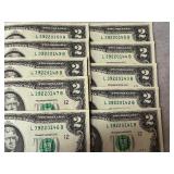 Ten Sequential $2 Bills