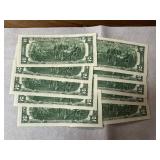 Ten Sequential $2 Bills
