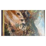 Framed 20 x 16 Signed Landscape Oil Painting by P. Rao