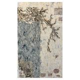 15 x 22 Asian-Inspired Abstract Ink Artwork on Handmade Paper