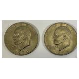1974 No Mint Mark Eisenhower One Dollar Coins