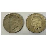 1971 No Mint Mark Eisenhower One Dollar Coins
