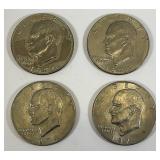 1974 No Mint Mark Eisenhower One Dollar Coins