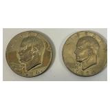 1974 No Mint Mark Eisenhower One Dollar Coins