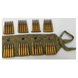 WWII 1944 Turkish Mauser 8mm (&.9) Ammo Belt With 14 Clips 5 Rounds Per Clip (70 Rounds Total)