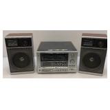 Vintage Soundesign AM-FM Stereo Receiver /Cassette Recorder With Record Player & Box Speakers (Works)