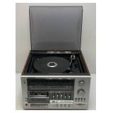 Vintage Soundesign AM-FM Stereo Receiver /Cassette Recorder With Record Player & Box Speakers (Works)