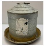 Very Old Calvanized Chicken Feeder