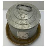 Very Old Calvanized Chicken Feeder