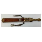Vintage Heavy Blunt Edge Sword With Sheath 17"
