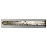 Vintage Heavy Blunt Edge Sword With Sheath 17"