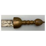 Vintage Heavy Blunt Edge Sword With Sheath 17"