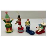 Misc. Vintage Wooden And Glass Ornaments
