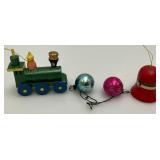Misc. Vintage Wooden And Glass Ornaments