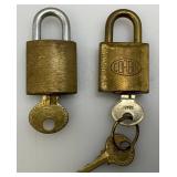 Misc. Vintage Brass Items Including Caster Wheels, Ships Candle Holder And More