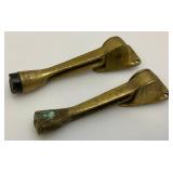 Misc. Vintage Brass Items Including Caster Wheels, Ships Candle Holder And More