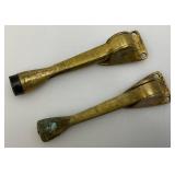 Misc. Vintage Brass Items Including Caster Wheels, Ships Candle Holder And More