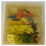 Vintage Metal Tackle Box With Vintage Lures