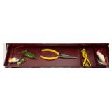 Vintage Metal Tackle Box With Vintage Lures