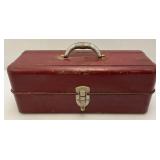 Vintage Metal Tackle Box With Vintage Lures