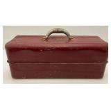 Vintage Metal Tackle Box With Vintage Lures