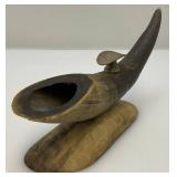 Vintage Bull Horn Ashtray Pipe Stand 10"