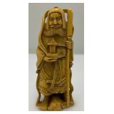 Vintage Resin Carved Confucius Statue 7"